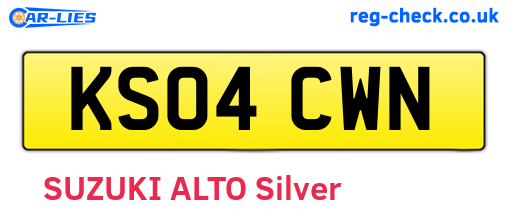 KS04CWN are the vehicle registration plates.