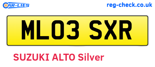 ML03SXR are the vehicle registration plates.