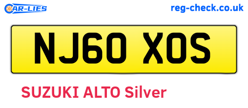 NJ60XOS are the vehicle registration plates.