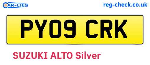 PY09CRK are the vehicle registration plates.