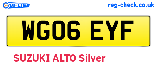 WG06EYF are the vehicle registration plates.