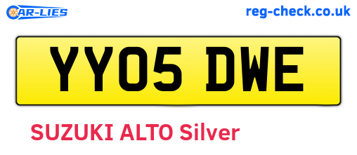YY05DWE are the vehicle registration plates.