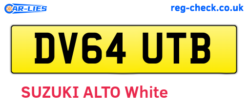 DV64UTB are the vehicle registration plates.