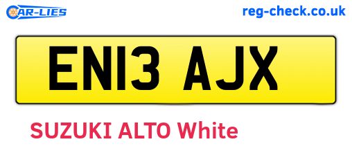 EN13AJX are the vehicle registration plates.