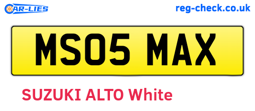 MS05MAX are the vehicle registration plates.