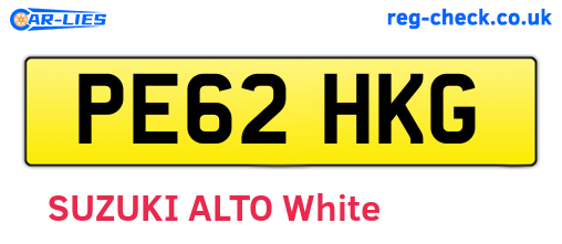 PE62HKG are the vehicle registration plates.