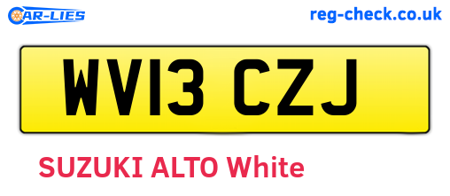 WV13CZJ are the vehicle registration plates.