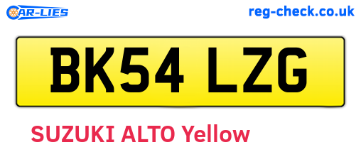 BK54LZG are the vehicle registration plates.