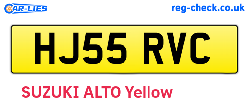 HJ55RVC are the vehicle registration plates.