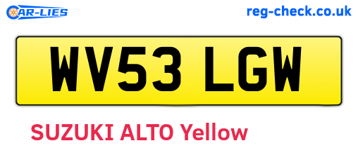 WV53LGW are the vehicle registration plates.