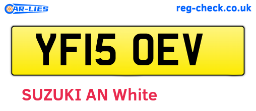 YF15OEV are the vehicle registration plates.