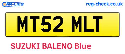 MT52MLT are the vehicle registration plates.