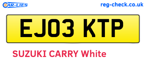 EJ03KTP are the vehicle registration plates.