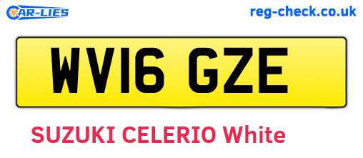 WV16GZE are the vehicle registration plates.