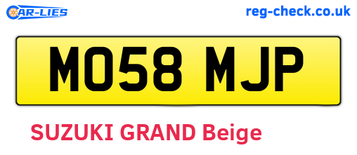 MO58MJP are the vehicle registration plates.