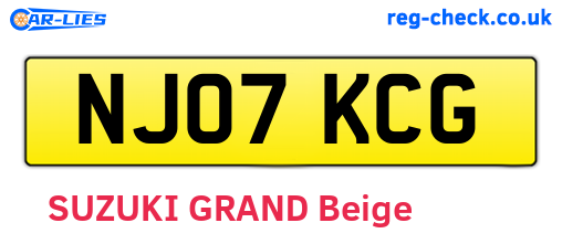 NJ07KCG are the vehicle registration plates.