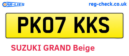 PK07KKS are the vehicle registration plates.