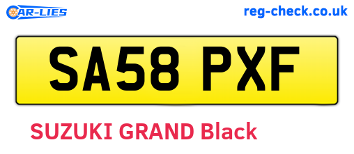 SA58PXF are the vehicle registration plates.