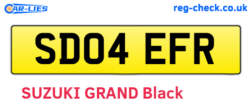 SD04EFR are the vehicle registration plates.