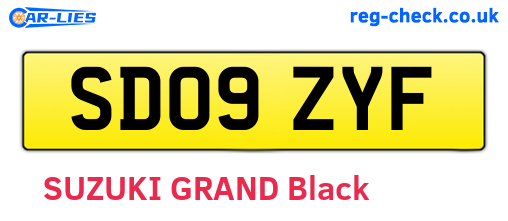 SD09ZYF are the vehicle registration plates.