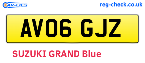 AV06GJZ are the vehicle registration plates.