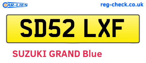 SD52LXF are the vehicle registration plates.