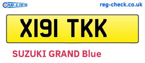 X191TKK are the vehicle registration plates.
