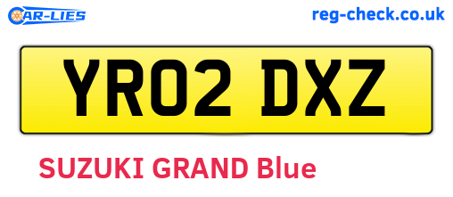 YR02DXZ are the vehicle registration plates.