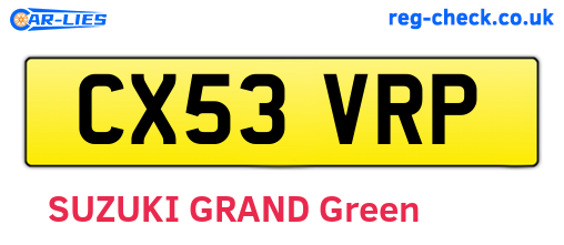 CX53VRP are the vehicle registration plates.