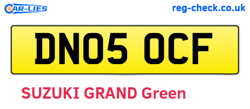 DN05OCF are the vehicle registration plates.