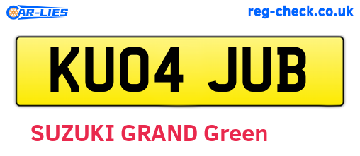 KU04JUB are the vehicle registration plates.