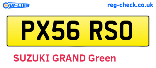 PX56RSO are the vehicle registration plates.