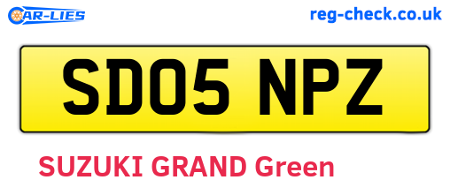 SD05NPZ are the vehicle registration plates.