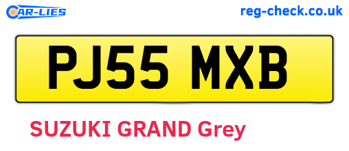 PJ55MXB are the vehicle registration plates.