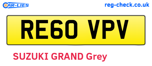 RE60VPV are the vehicle registration plates.