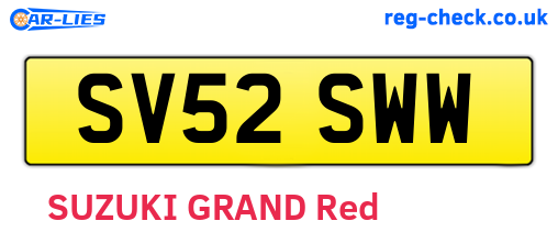 SV52SWW are the vehicle registration plates.