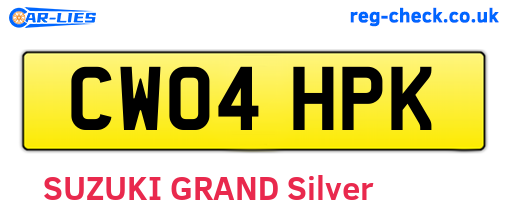 CW04HPK are the vehicle registration plates.