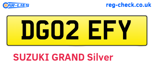 DG02EFY are the vehicle registration plates.