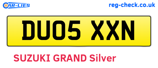 DU05XXN are the vehicle registration plates.