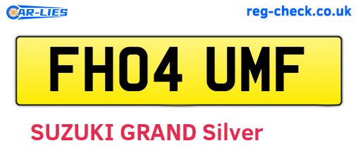 FH04UMF are the vehicle registration plates.