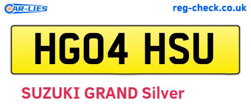 HG04HSU are the vehicle registration plates.