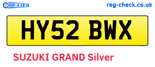 HY52BWX are the vehicle registration plates.