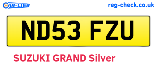 ND53FZU are the vehicle registration plates.