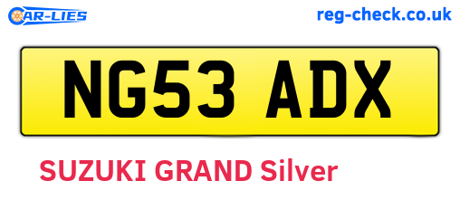 NG53ADX are the vehicle registration plates.
