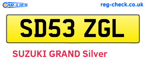 SD53ZGL are the vehicle registration plates.