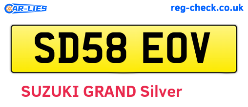 SD58EOV are the vehicle registration plates.