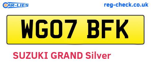 WG07BFK are the vehicle registration plates.