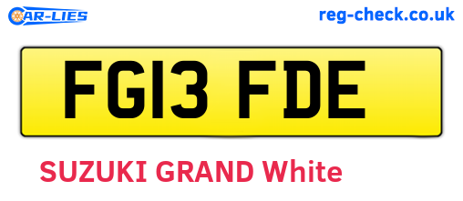 FG13FDE are the vehicle registration plates.