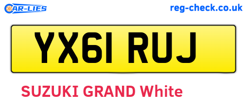 YX61RUJ are the vehicle registration plates.