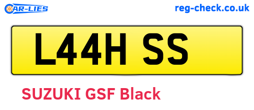 L44HSS are the vehicle registration plates.